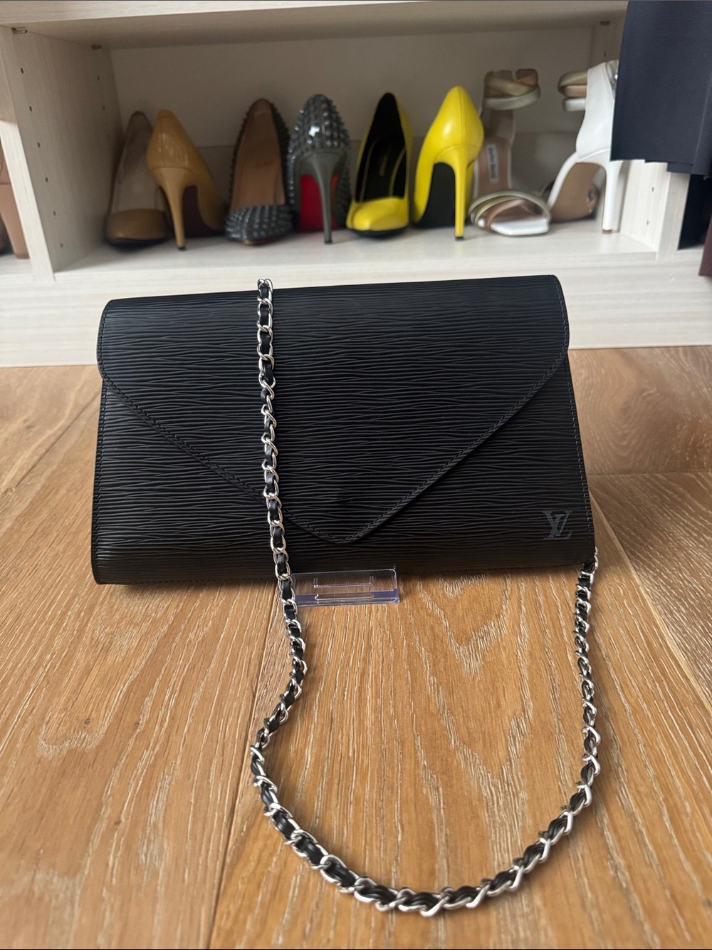 Louis Vuitton Black Epi Textured Leather Clutch